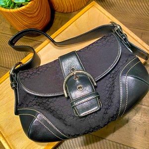 Coach Black/Black Signature Soho Buckle Bag